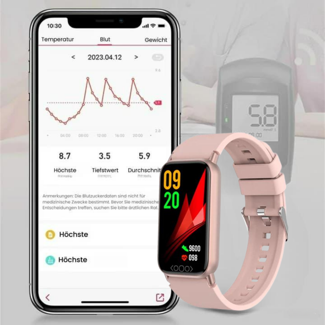 HealthOne - medizinische Smartwatch mit Echtzeit Blutzuckermessung - Original