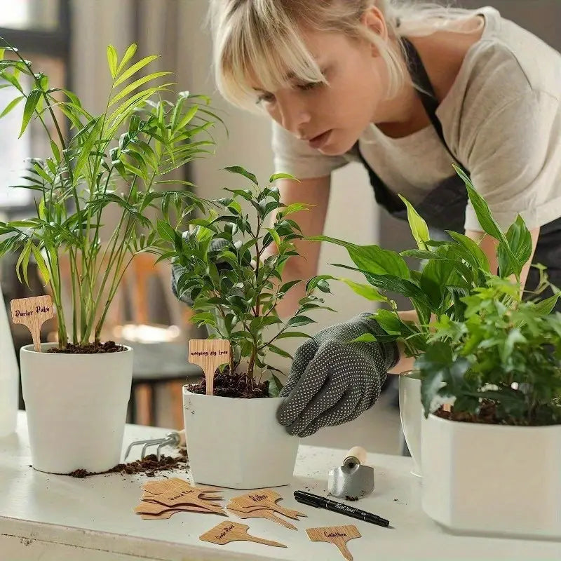 Pflanzenschilder aus Holz für Garten und Balkon – Wiederbeschreibbare Etiketten für Kräuter und Pflanzen