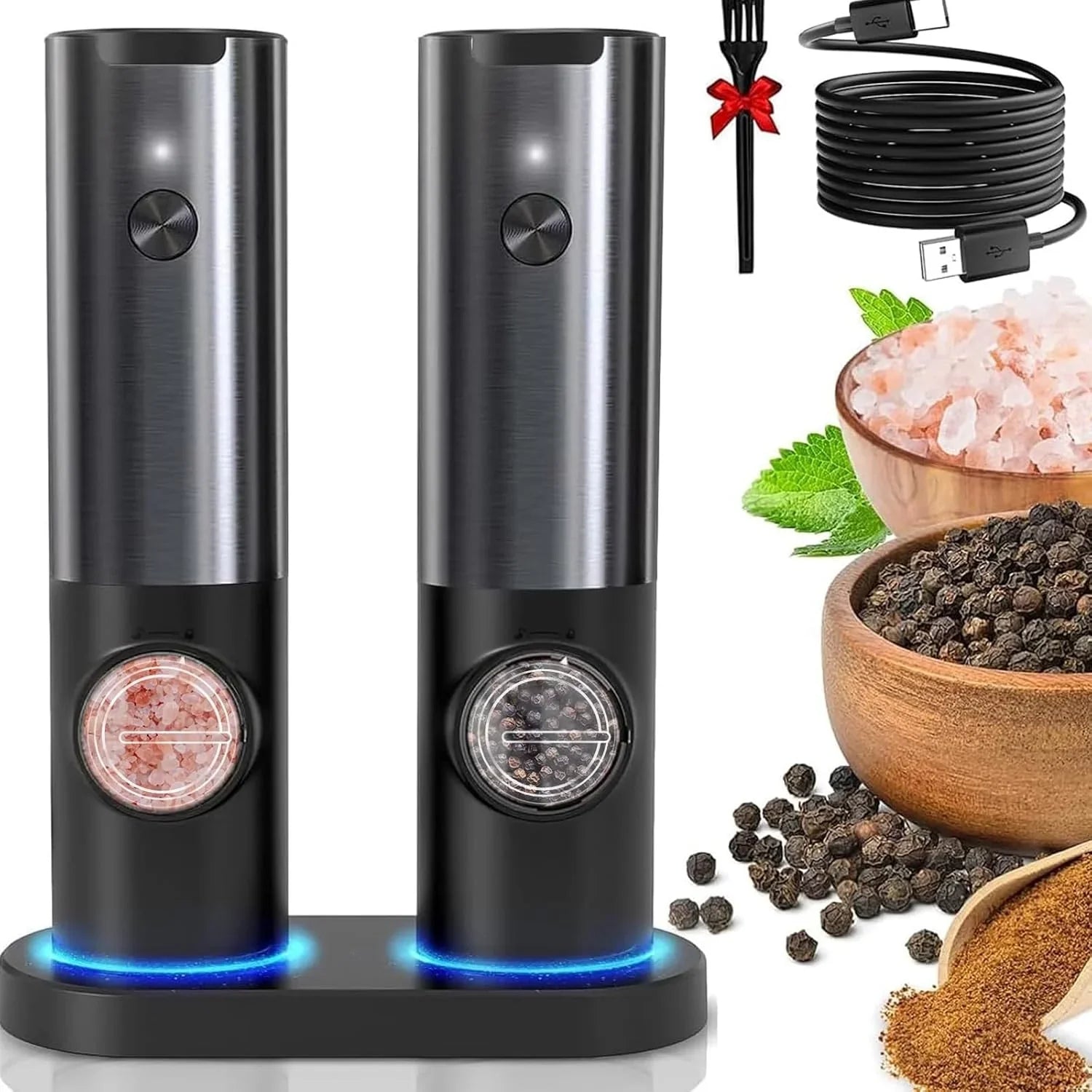 Edle Elektrische Salz- und Pfeffermühle mit Akku