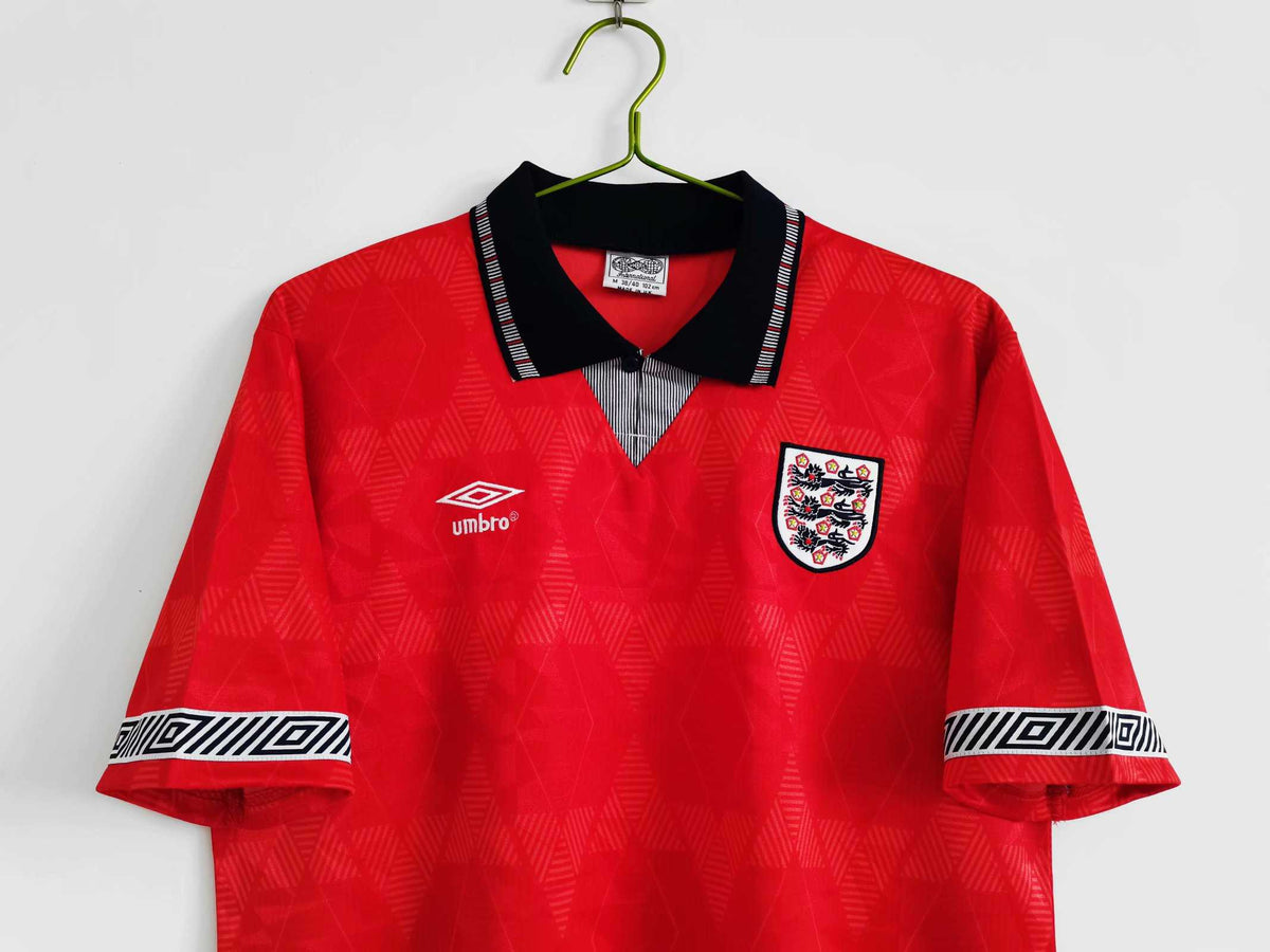 England Auswärtstrikot Rot 1990