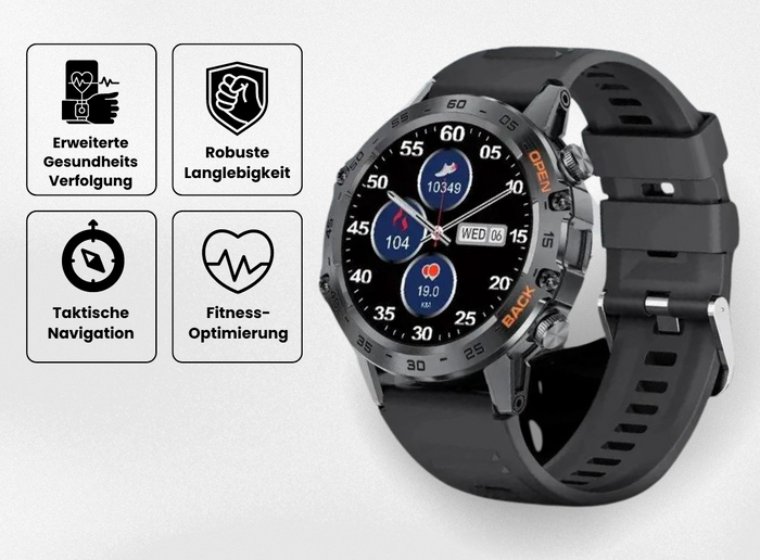 Bergtrek CombatFit S45 - unzerstörbare zertifizierte Militär-Gesundheitsuhr (2025)