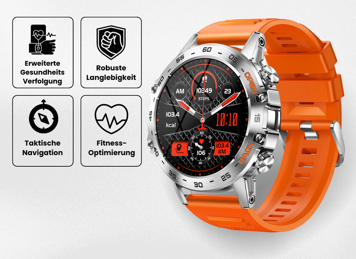 Bergtrek CombatFit S45 - unzerstörbare zertifizierte Militär-Gesundheitsuhr (2025)