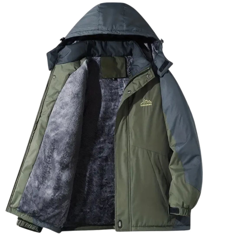 Hochwertige Herren-Outdoorjacke mit Kapuze – Wasserdicht, winddicht und warm gefüttert für Herbst und Winter