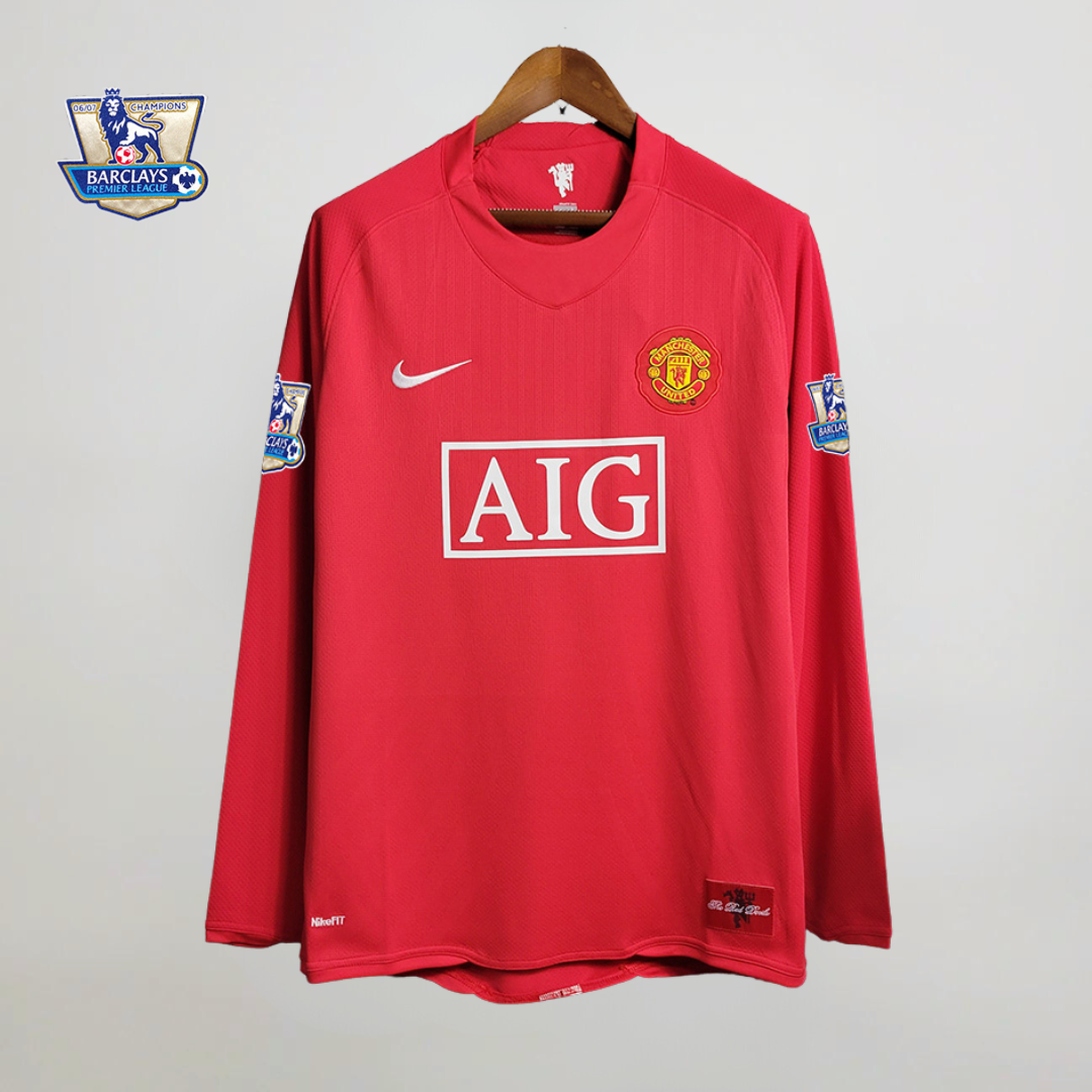 Man. United Heim-Langarmtrikot Premier League 2007/08