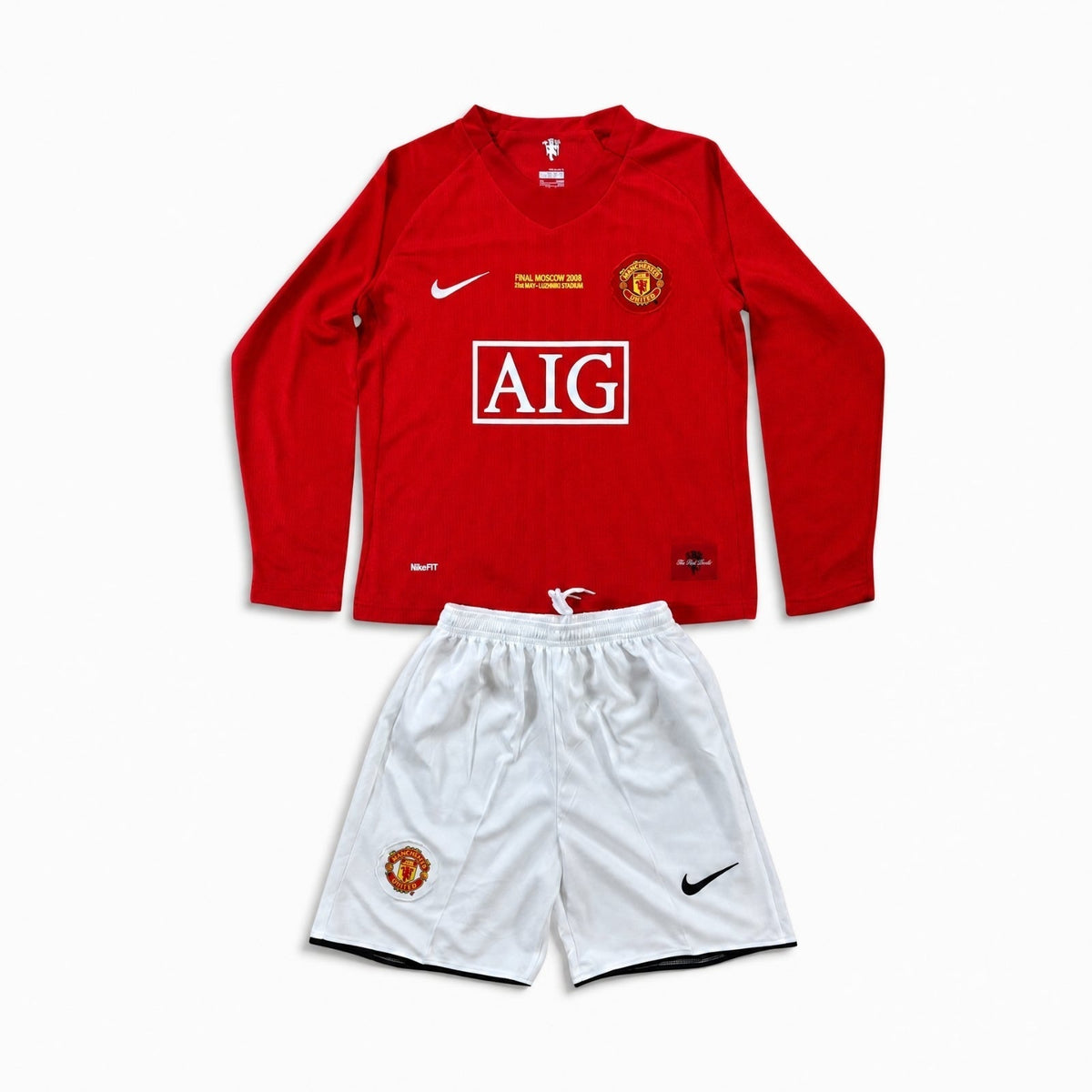 Man. United Heim-Langarmtrikot 2007/08 Champions-League-Finale - KIDS
